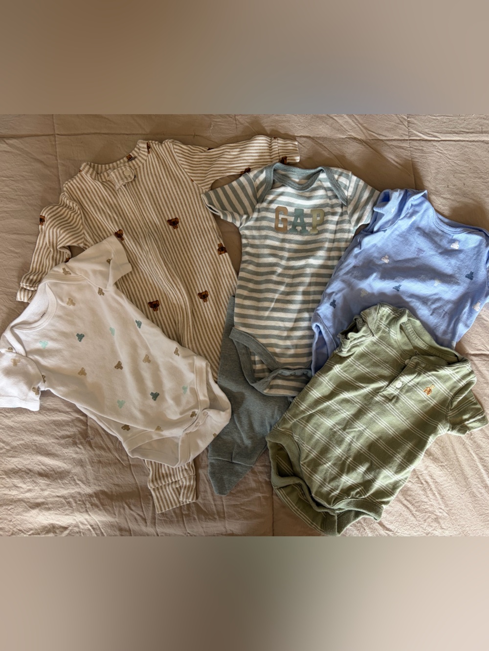 GAP Assorted Short-Sleeve Baby Tees in Blue, Green, White, Tan